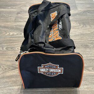 NWOT Genuine Harley Davidson Black Duffel Bag 21x10x10 Gym Travel Zip Closure